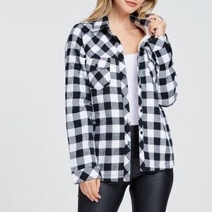 Sherpa lined buffalo plaid flannel